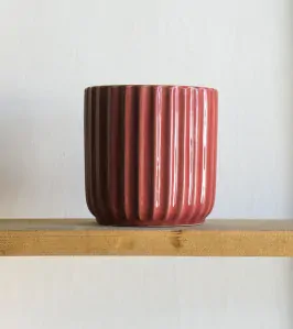 Keramický kvetináč Akant (bordový)