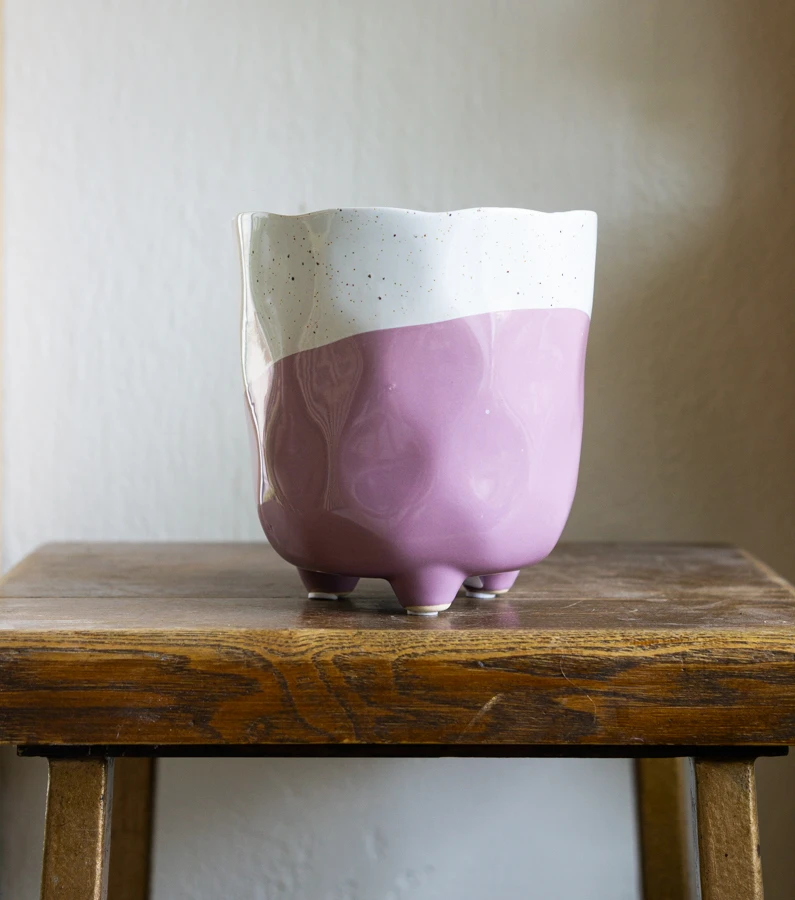 Keramický kvetináč "Polomáčaný Lila" 