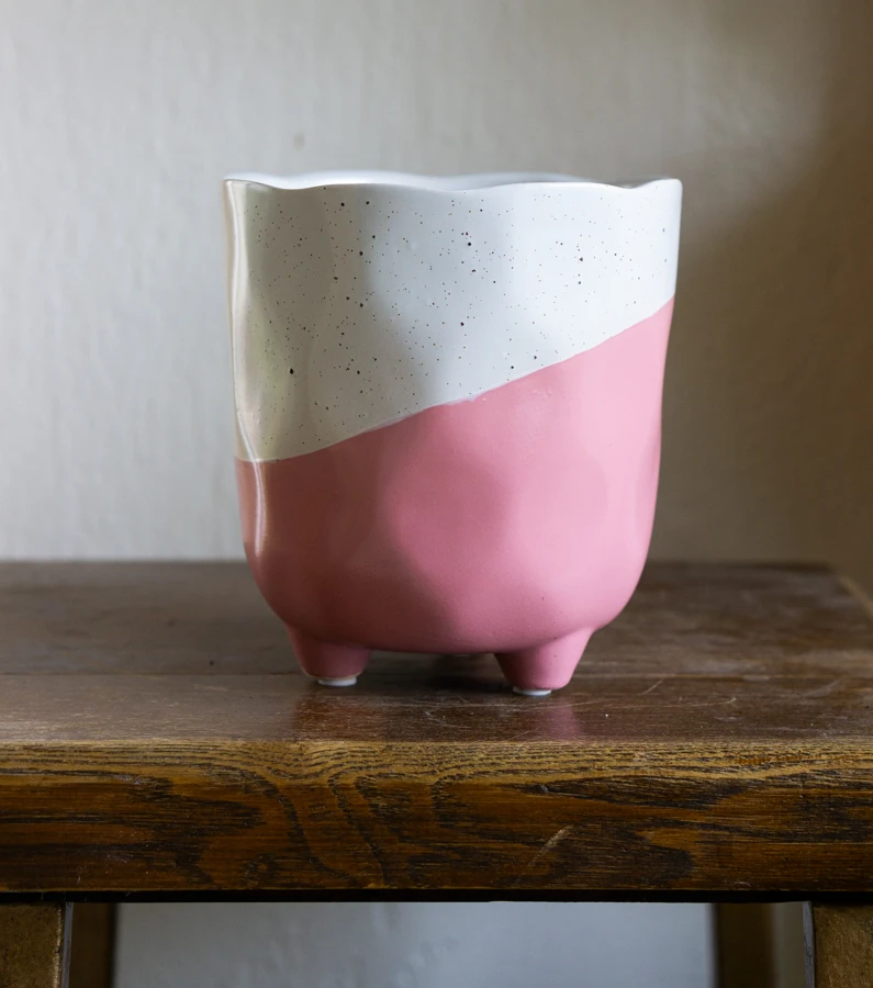 Keramický kvetináč "Polomáčaný Pink" 