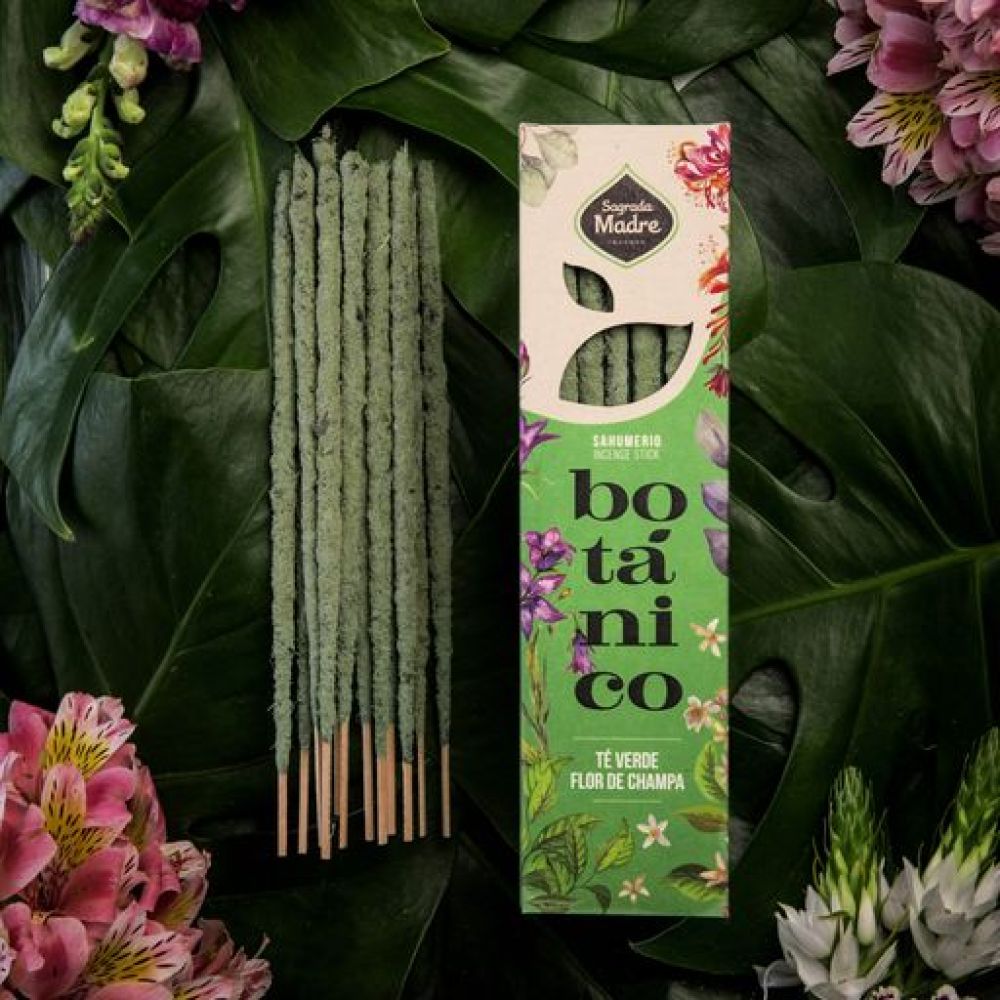 Vonné tyčinky Sagrada Madre BOTANICO - Zelený čaj a Champa
